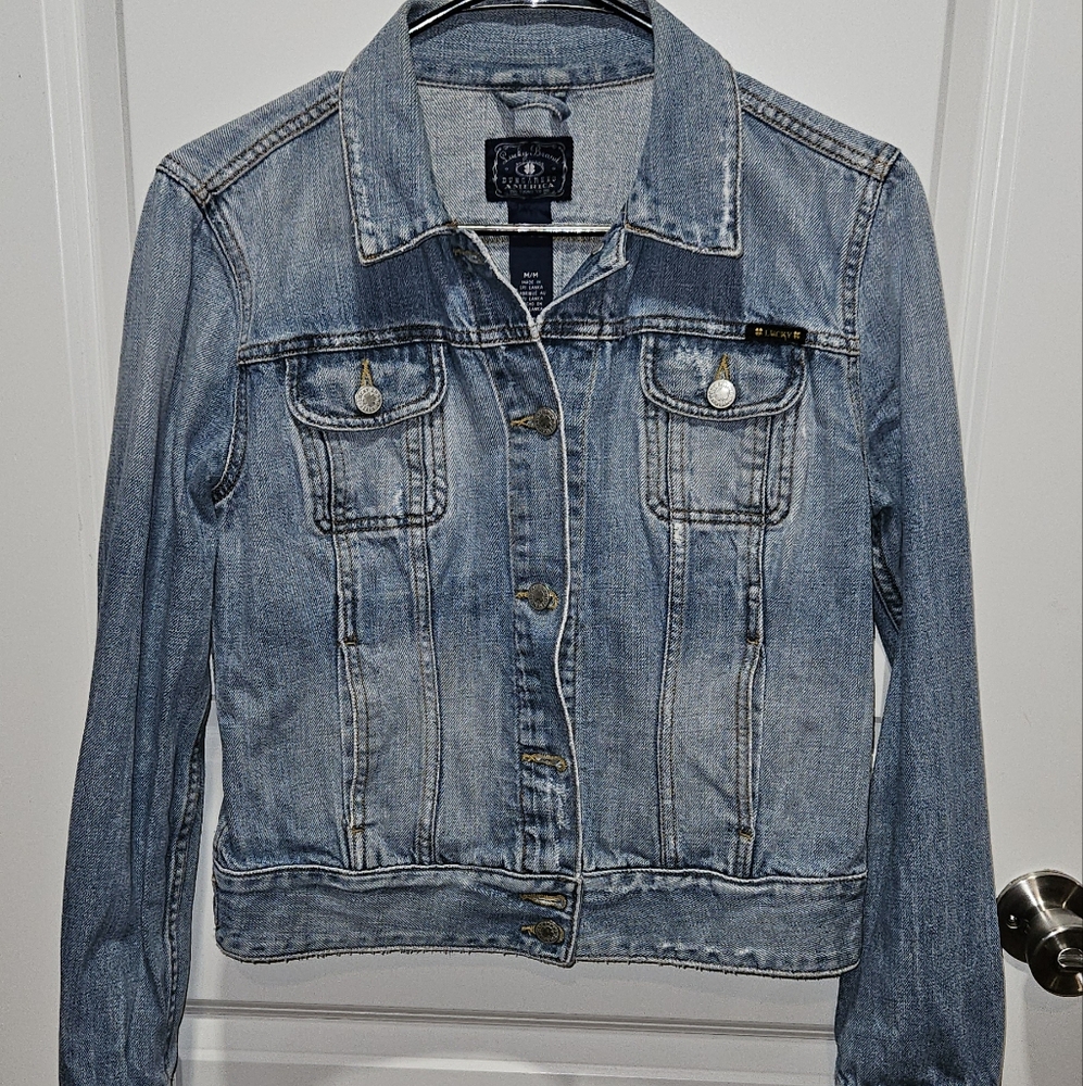 Vintage Lucky Brand Stone Washed Jean Jacket